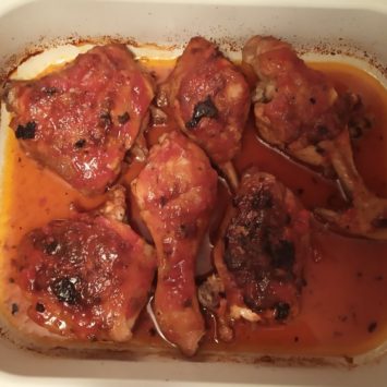 Udka kurczaka w sosie pomidorowym z miodem